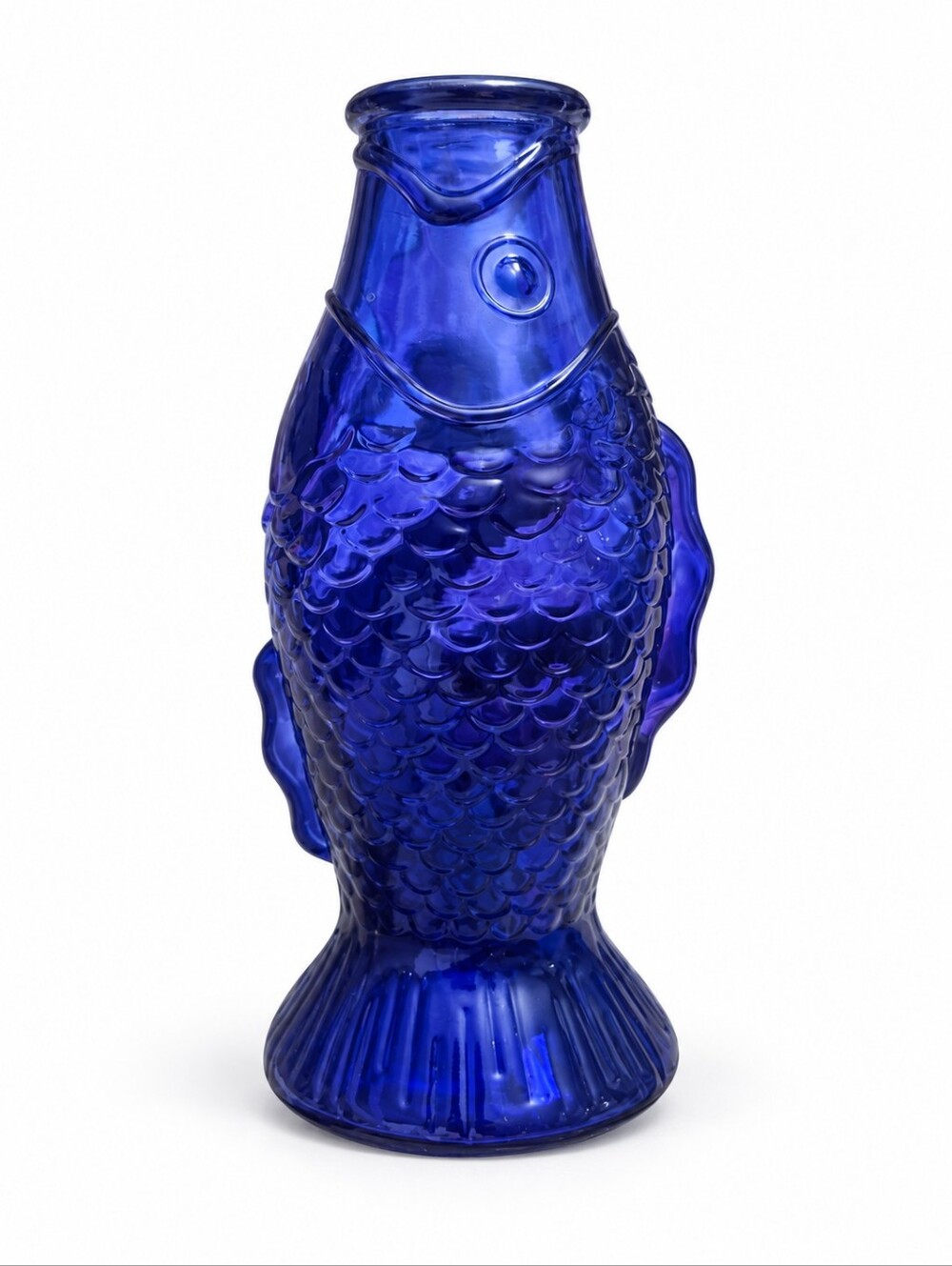Cobalt Blue Glass Fish Ornament Vase